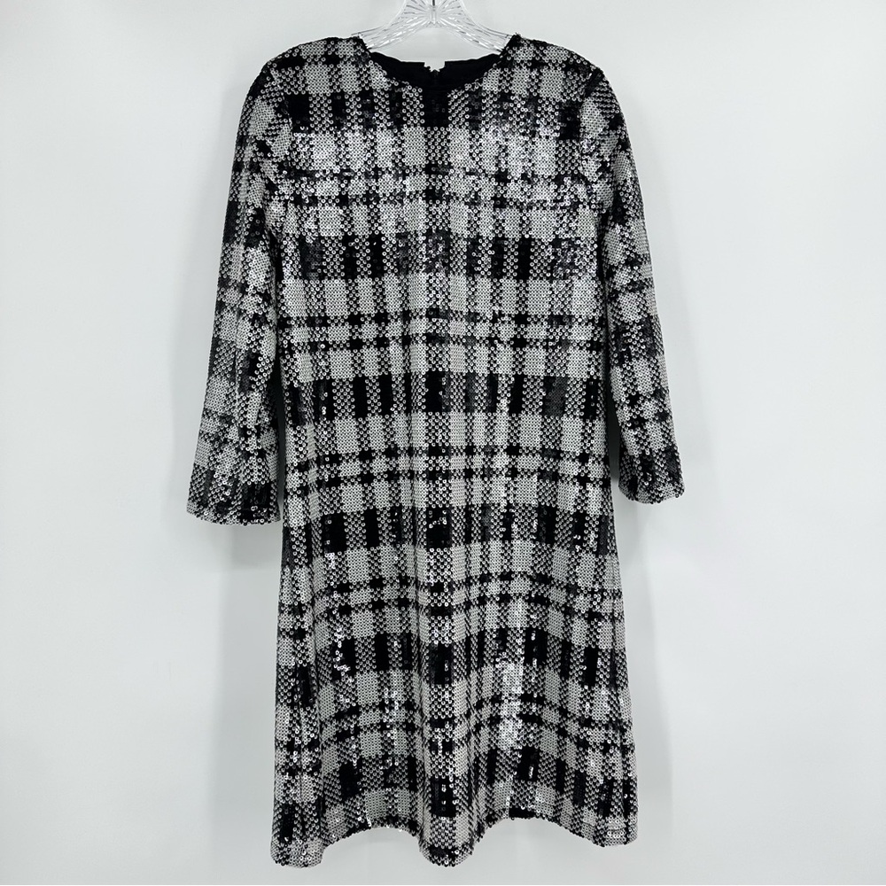 Draper James Black and White Plaid Mini Dress